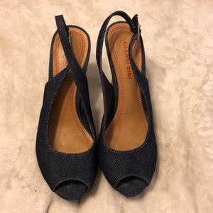 Denim heels